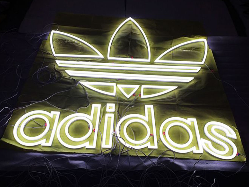 Illuminated 3D fabricated signage (reception)