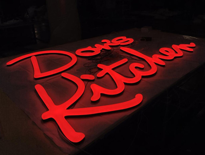 LED illuminated acrylic neon-style signage